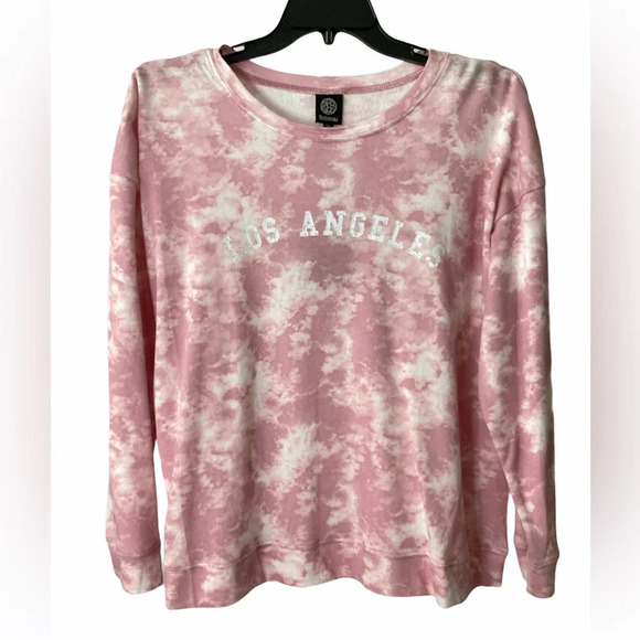 BOBEAU Tie Light Dye Pink “Los Angeles” Pullover Sweatshirt 1X BNWT - Picture 2 of 6